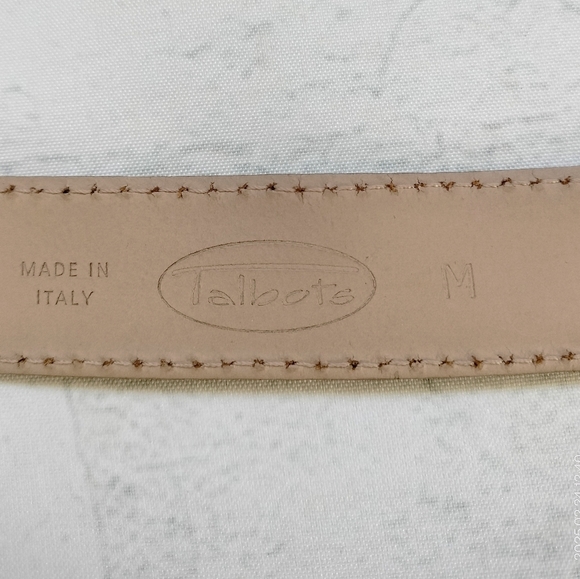 Talbots Brown Leather Belt Women's Sz Medium Genuine Leather Silver Buckle - Picture 2 of 13